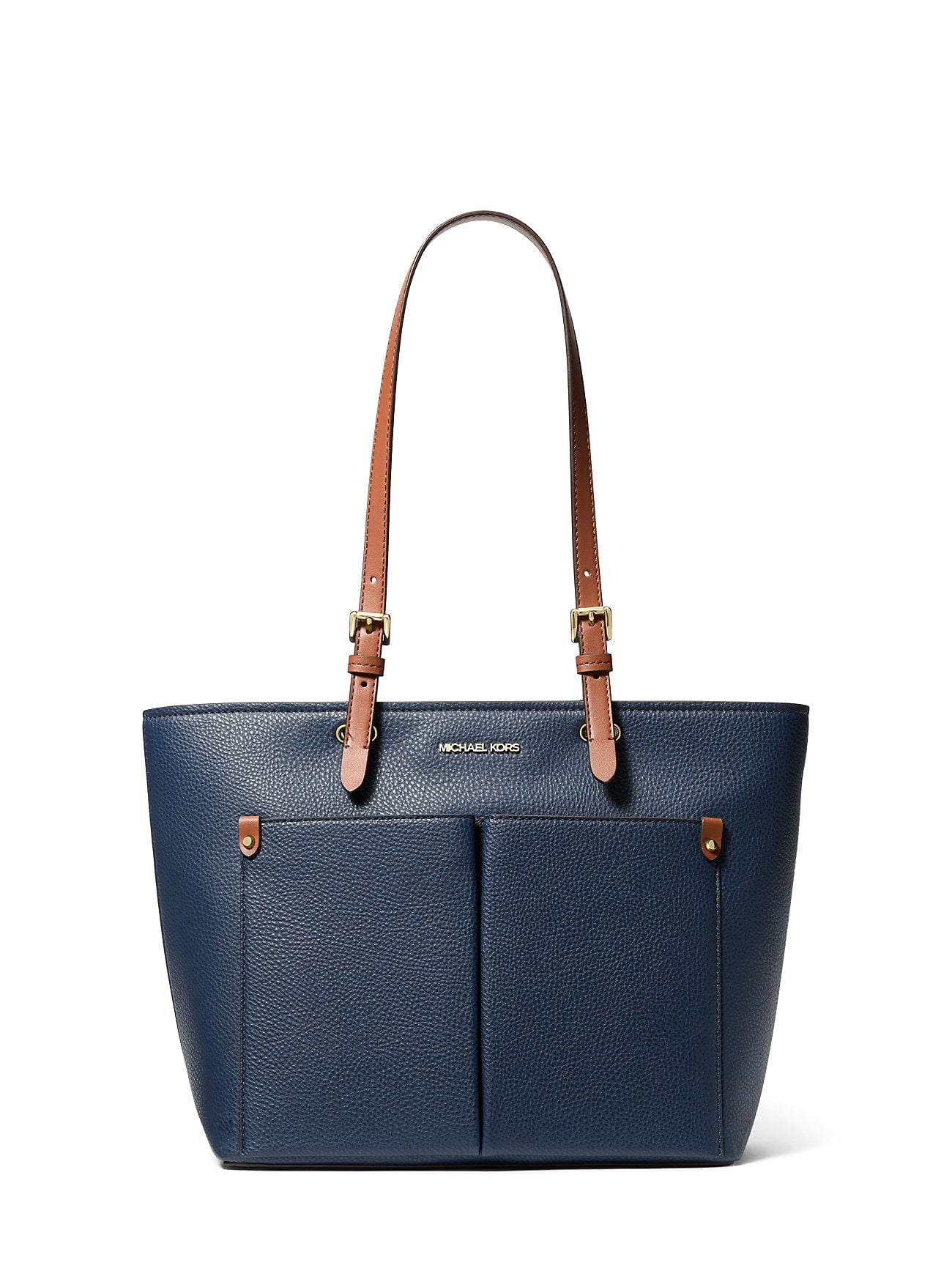 Michael Kors Women s Jet Set Medium Logo Pocket Tote Bag Navy Walmart