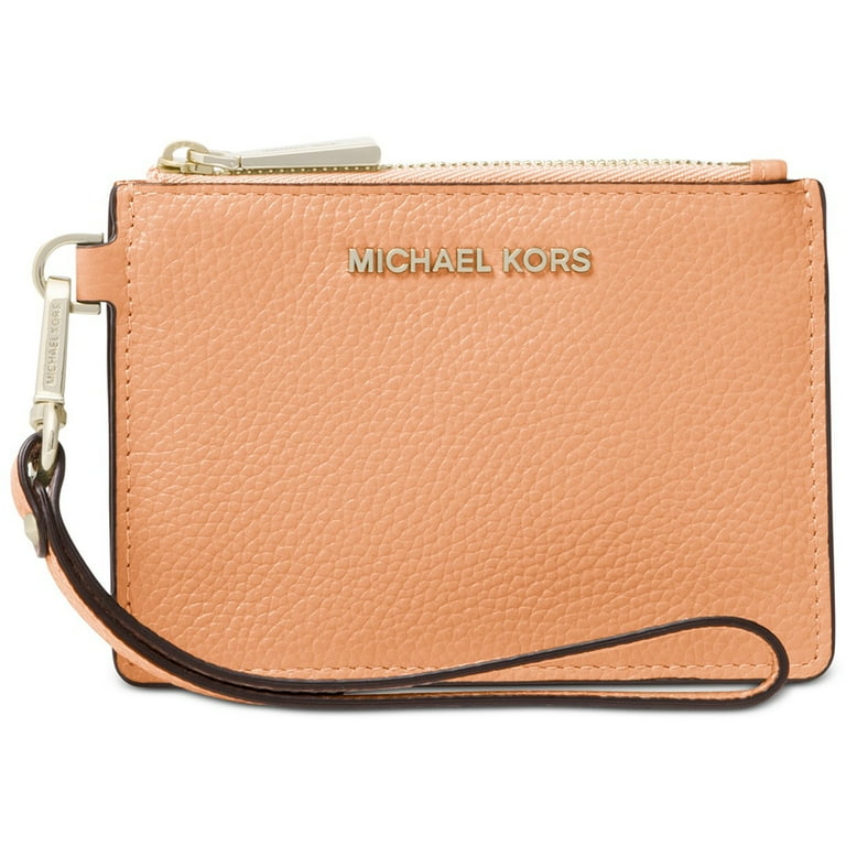 Michael Kors Women s Jet Set Pebbled Leather Small Leather Coin Card Case Cantaloupe Walmart