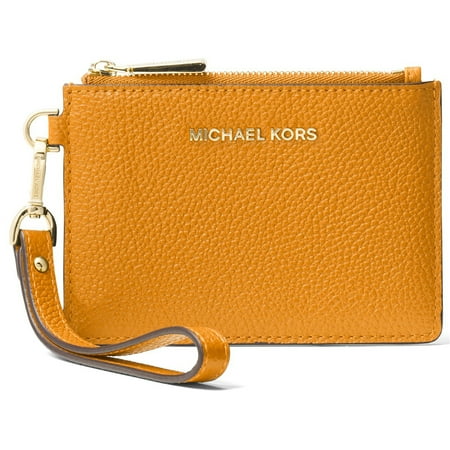 Michael Kors Women's Jet Set Pebbled Leather Small Leather Coin Card Case (Sun)