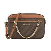 Women's Jet Set Signature PVC Crossbody Bag, Brown