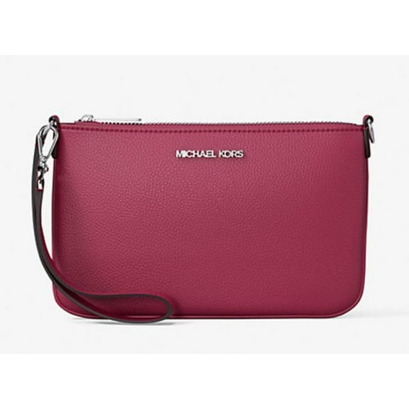 Michael Kors Women's Jet Set Small Pebbled Leather Convertible Wristlet (Dark Raspberry) 35S5STVW5L-984