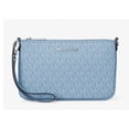 thumbnail image 1 of Michael Kors Women's Jet Set Small Signature Logo Convertible Wristlet Pouch (Light Sky), 1 of 5
