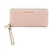 Michael Kors Womens Jet Set Travel Continental Zip Around Leather Wallet Wristlet Powd