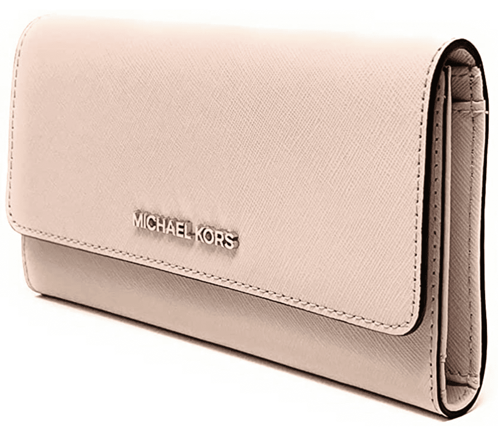 Michael Kors Women's Jet Set Travel Large Trifold Wallet In Powder Blush …