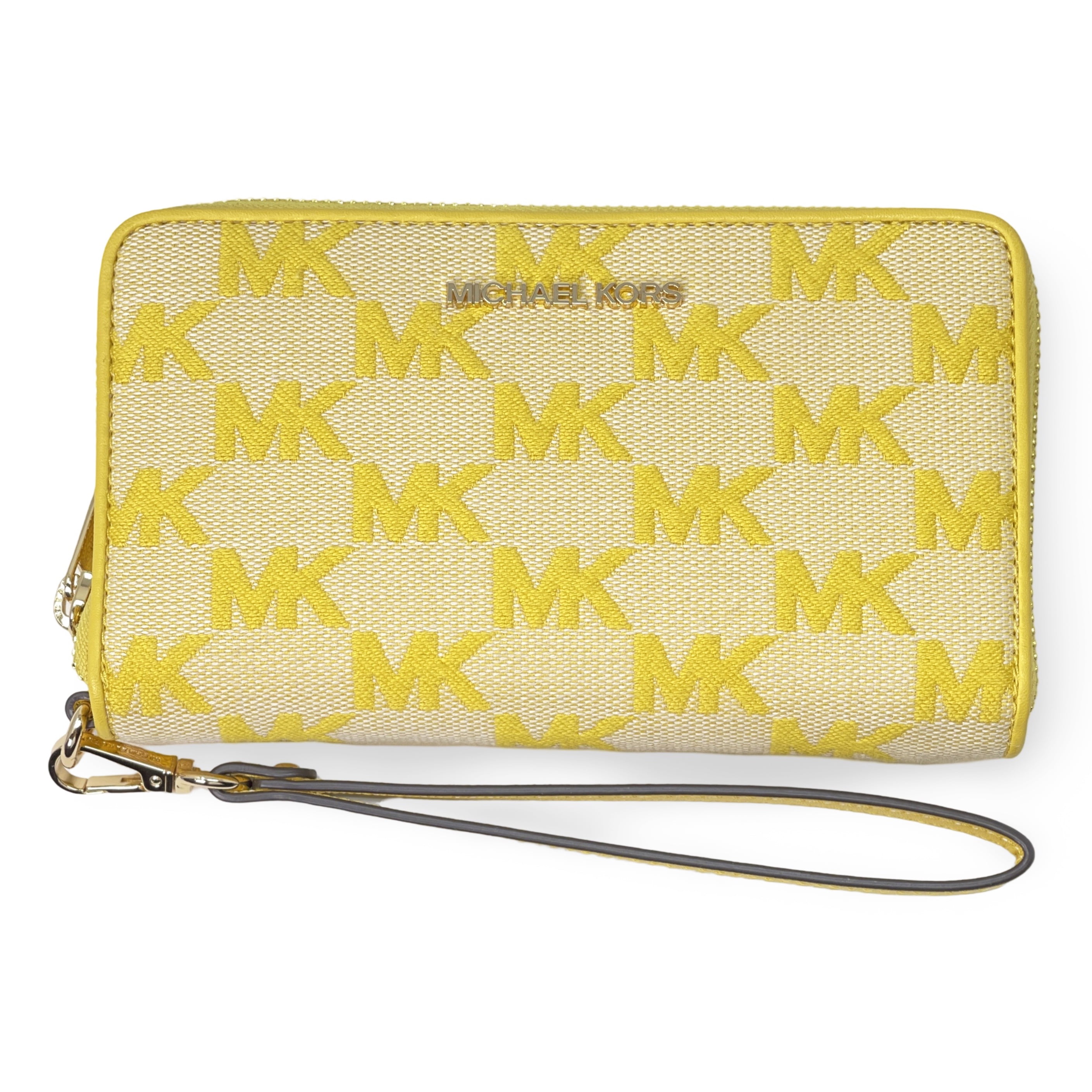長財布 MICHAEL KORS Jet Set Travel Jacquard Smartphone Wristlet Jet Set Travel Large Striped Logo Jacquard Smartphone