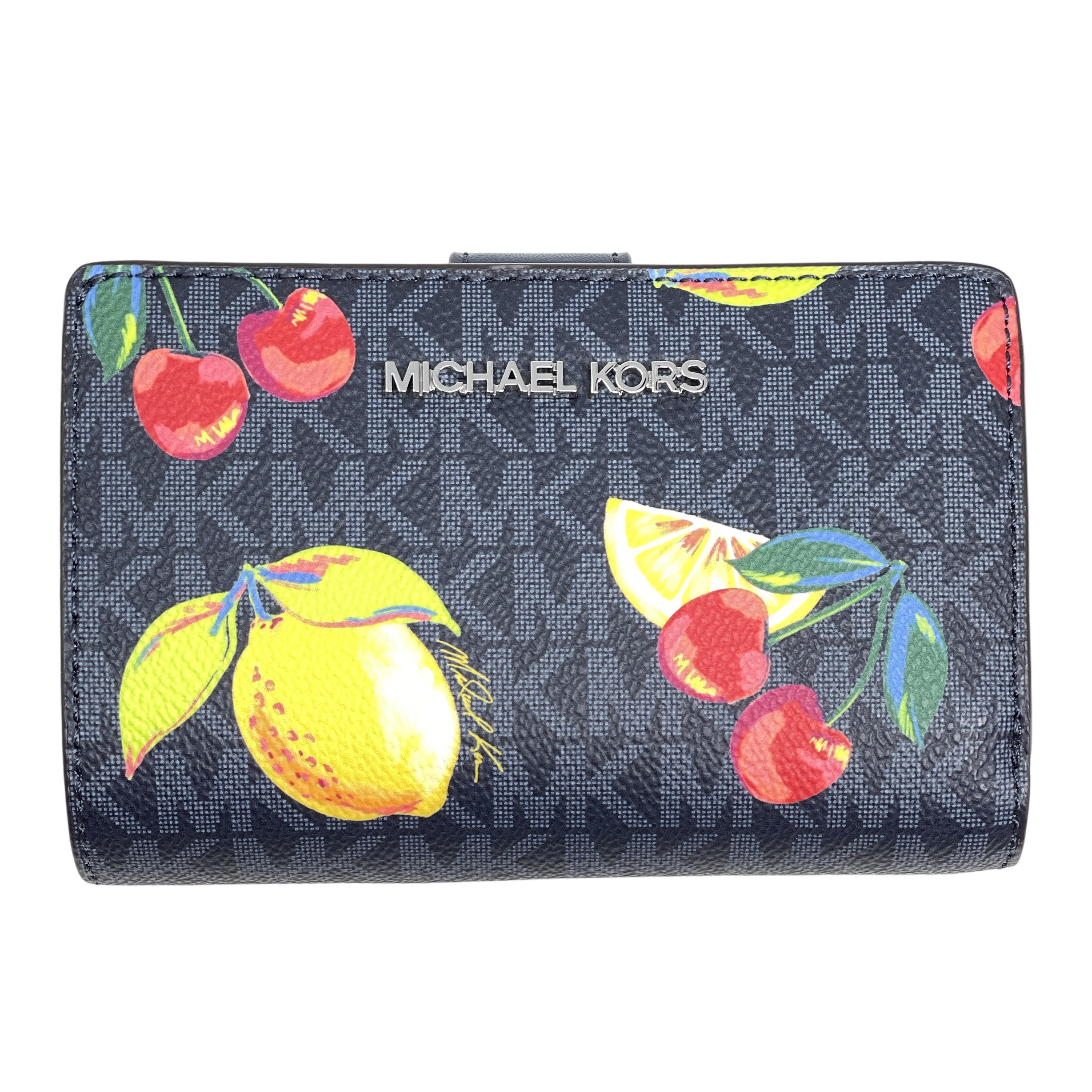 Michael Kors Women's Jet Set Travel Medium Bifold Two-Tone Logo