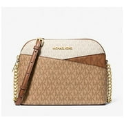 Michael Kors Womens Jet Set Travel Medium Color-Block Signature Logo Crossbody Bag Camel Multi 35S5GTVC6B-222