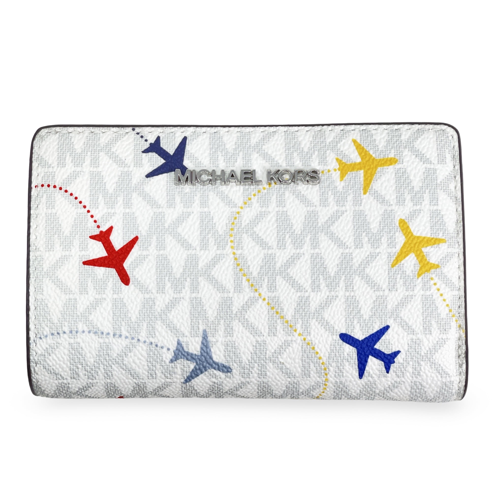 【THE MUSEUM VISITOR】 PVC HEART PRINTED WALLET (WHITE) Michael Kors Women's Jet Set Travel Medium Printed Signature