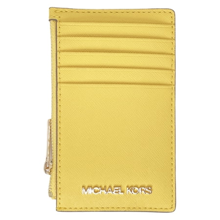Michael Kors Women's Jet Set Travel Medium Saffiano Leather Zip Card Case (Daisy Yellow)