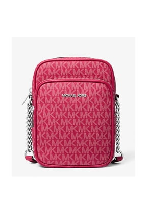 Women's Jet Set Travel Medium Signature Logo Crossbody Bag (Dark Raspberry) 35R4STVC6V-984