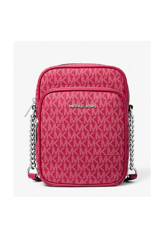 Women's Jet Set Travel Medium Signature Logo Crossbody Bag (Dark Raspberry) 35R4STVC6V-984