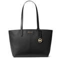 thumbnail image 1 of Michael Kors Women's Jet Set Travel Saffiano Leather Medium Zip Top Tote (Black), 1 of 4