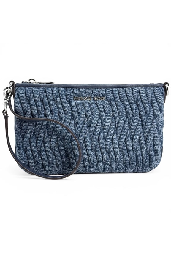 Women's Jet Set Travel Small Denim Convertible Wristlet (Denim)
