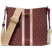 Michael Kors Womens Jet Set Travel Small Signature Logo Top Zip Messenger Crossbody Bag Oxblood