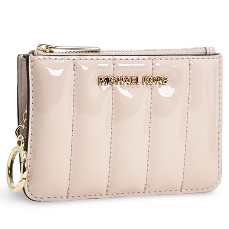 Michael Kors Women's Jet Set Travel Small Top Zip Coin Pouch in Faux Patent Leather (Powder Blush)