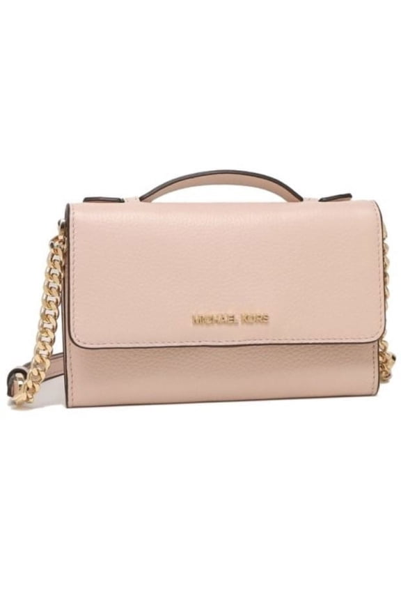 Women's Jet Set Travel Snap Closure Multifunction Phone Case/Holder Crossbody Bag (Powder Blush)