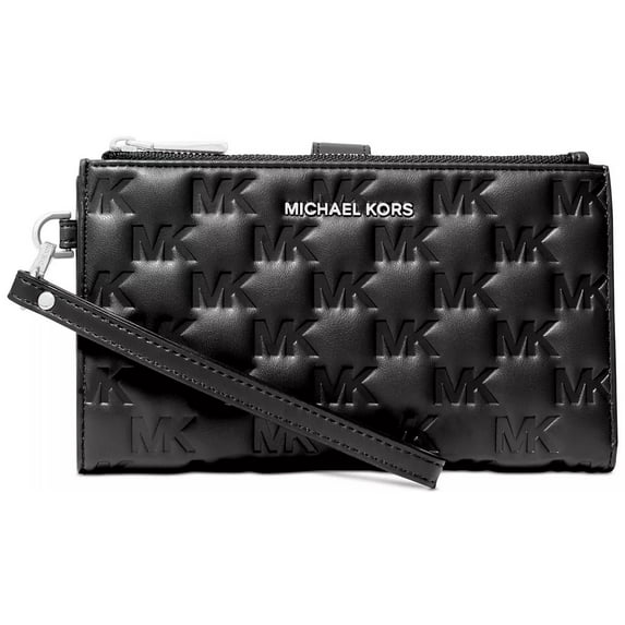 Michael Kors Women's Jet Set Travel Wallet Wristlet Napa Leather (Black)