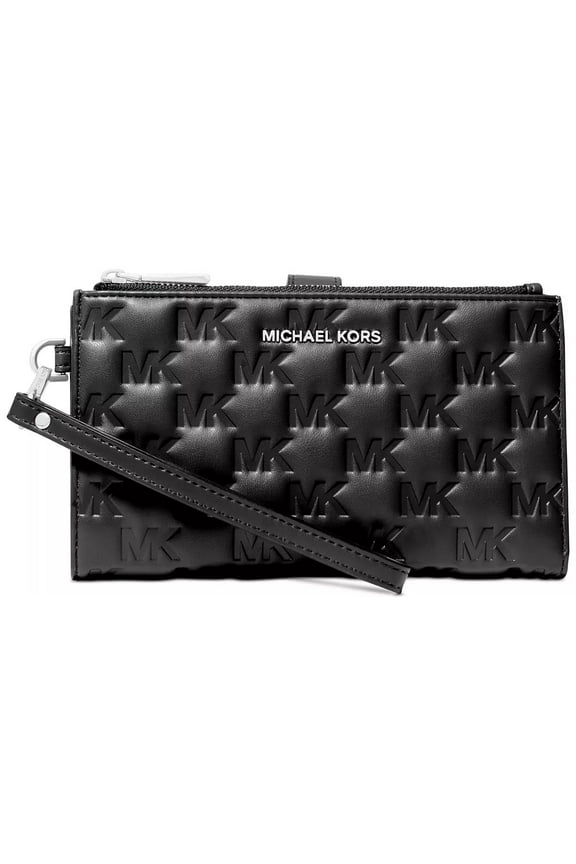 Women's Jet Set Travel Wallet Wristlet Napa Leather (Black)