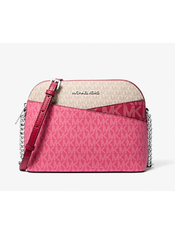 Women's Jet Set Travel Women Raspberry Crossbody MK Pattern Dome Handbag 35S5STVC6B-984
