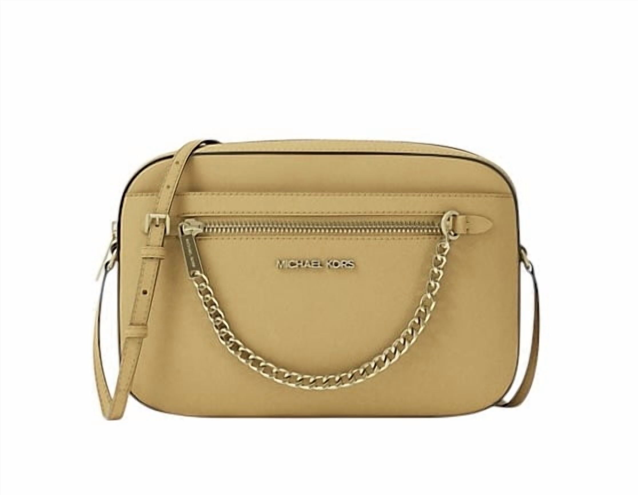 Michael Kors Women's Jet Set Women Large Logo Zip Chain Crossbody