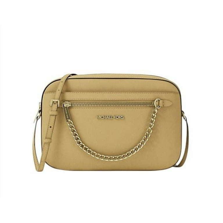 Michael Kors Women's Jet Set Women Large Logo Zip Chain Crossbody