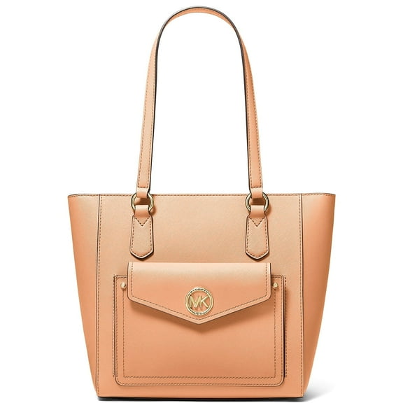 Michael Kors Women's Joey Saffiano Leather Small Pocket Tote (Cantaloupe)