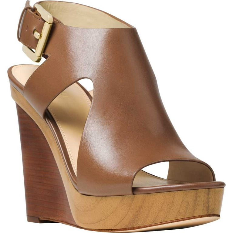 Josephine leather peep toe wedges clearance