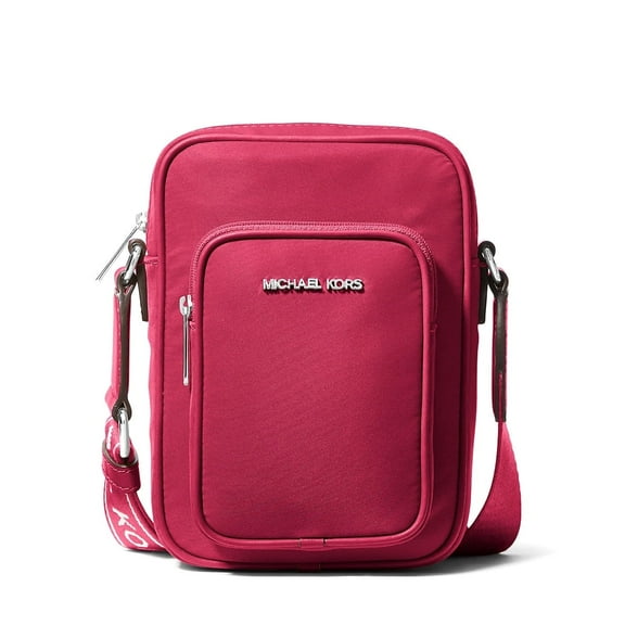 Michael Kors Women's Khai Nylon North South Small Phone Crossbody Bag (Dark Raspberry)