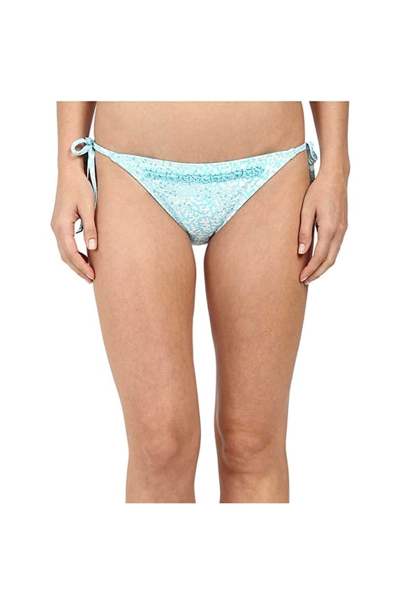 Women's Lantana Beaded Side Tie Bikini Bottom, Turquoise, Small
