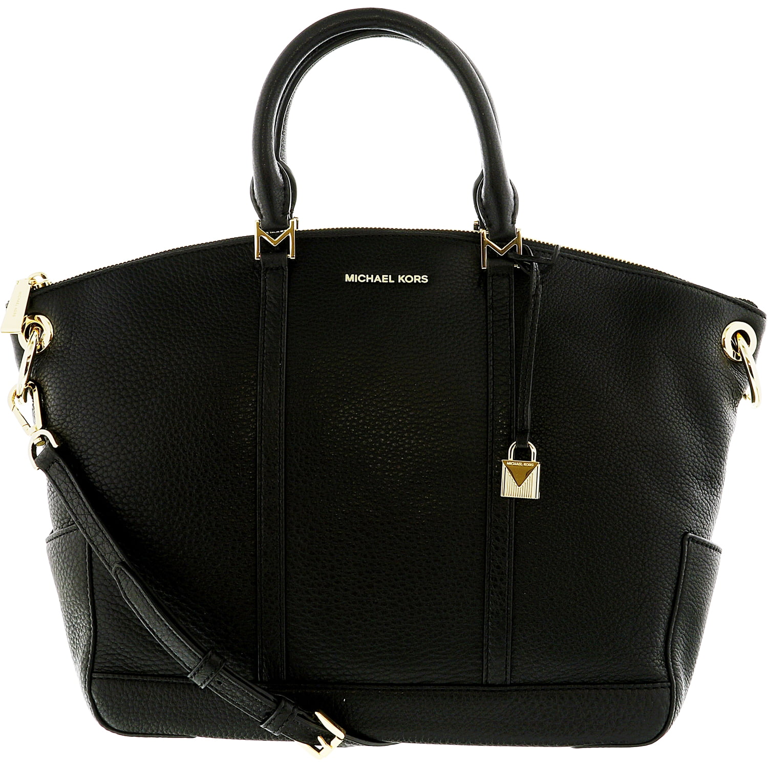 Michael Kors Women s Large Beckett Small Pebble Top Zip Leather Shoulder Bag Satchel Black