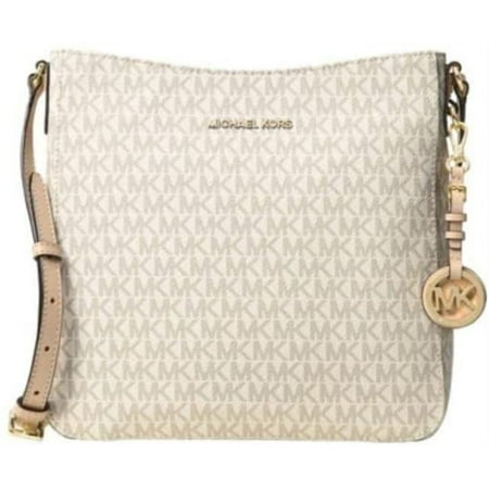 Michael Kors Women's Large Messenger Bag with Adjustable Crossbody Strap, Light Cream