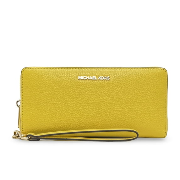 Michael Kors Women's Large Pebbled Leather Zip Around Continental Wallet (Daisy Yellow)