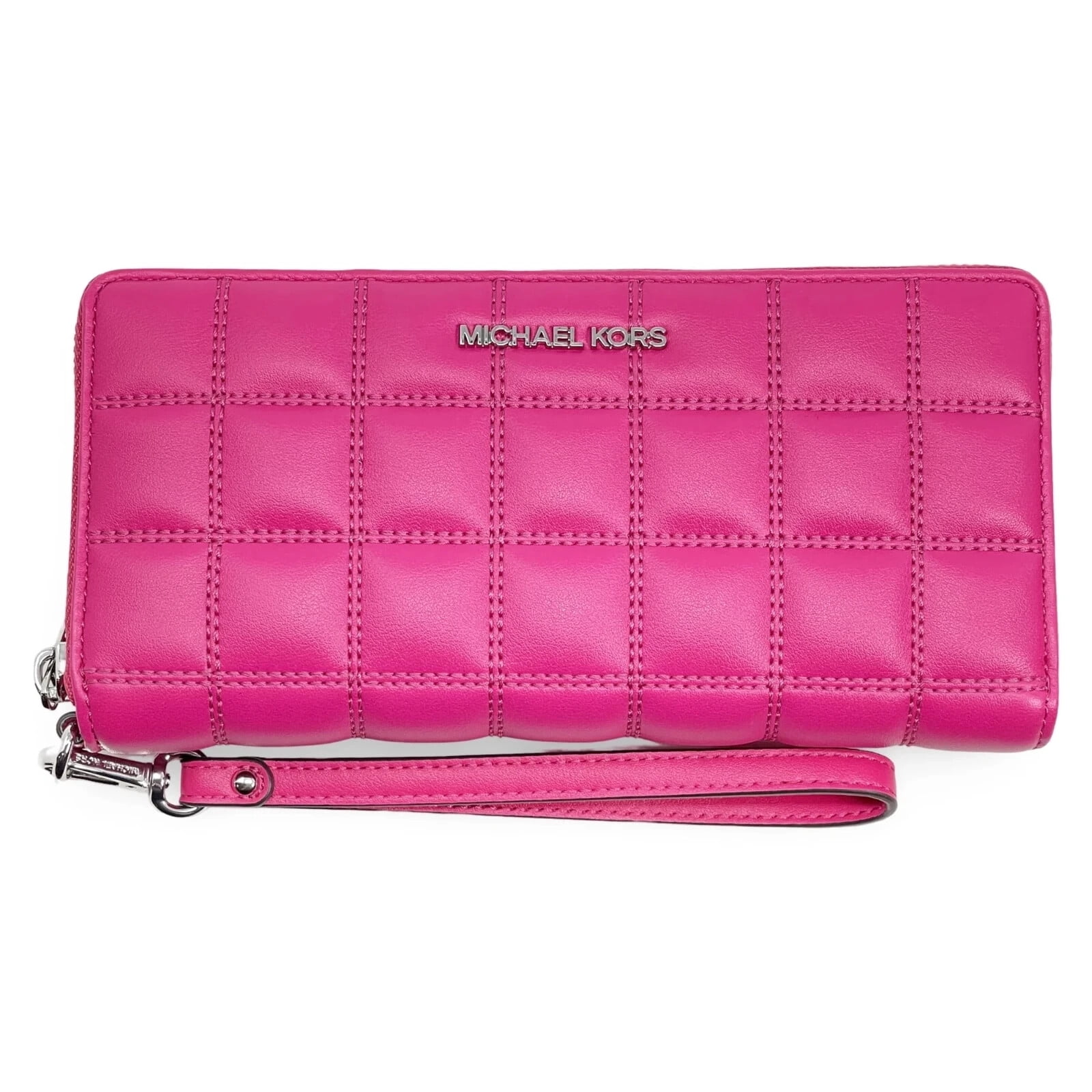Michael Kors Women's Large Quilted Vegan Leather Zip Around