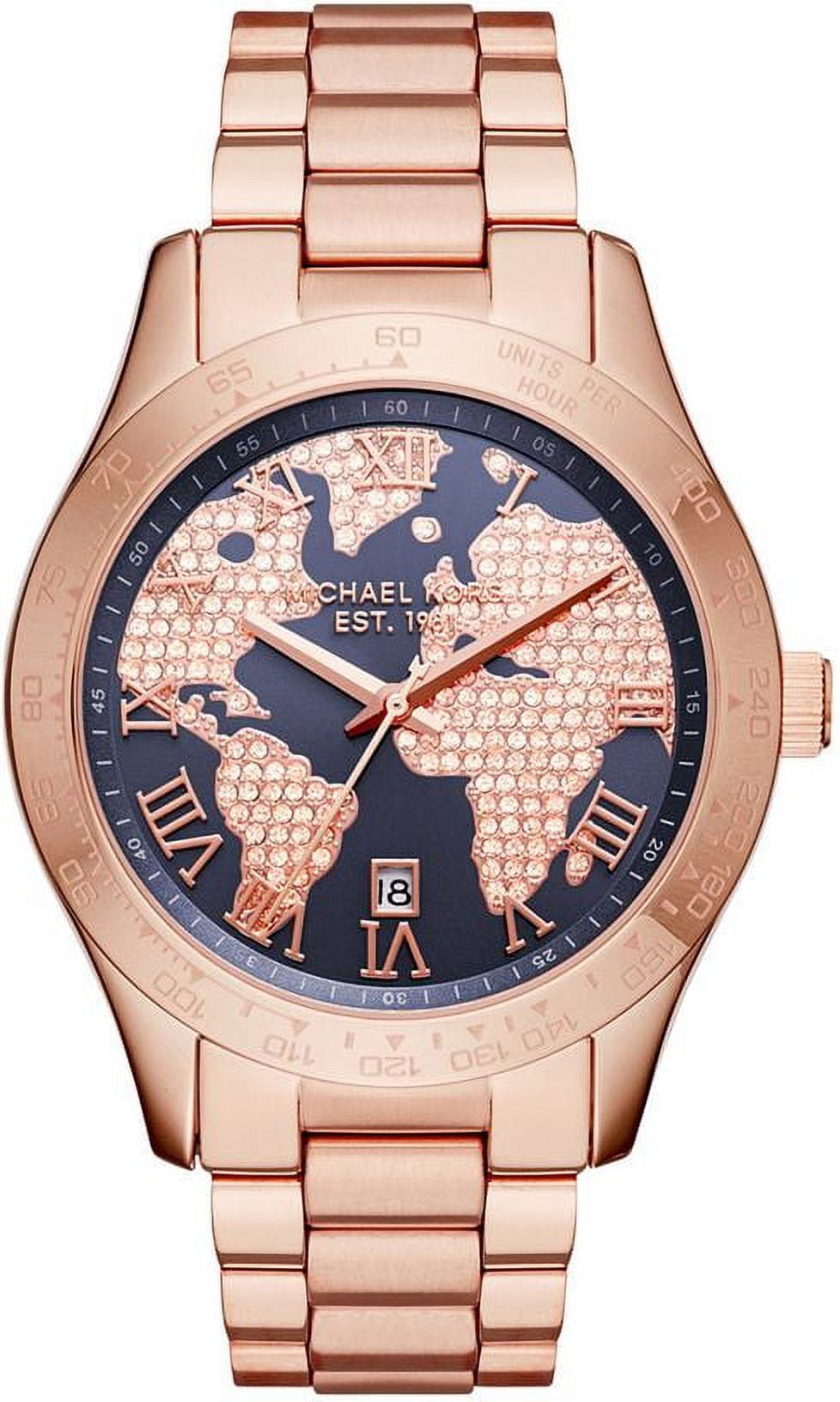 Michael Kors Rose Gold Watch with Brown Strap Michael Kors Women main image 2