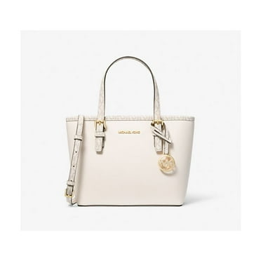 Michael Kors Women's Leather Carryall Convertible Tote Bag, Light Cream