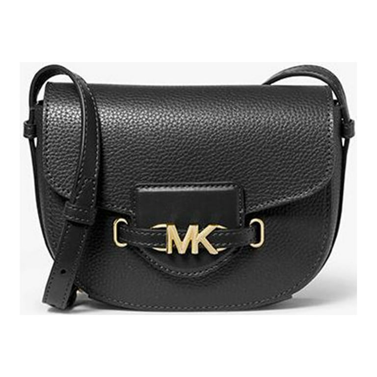 Michael Kors Women's Black Gold Leather Crossbody Handbag