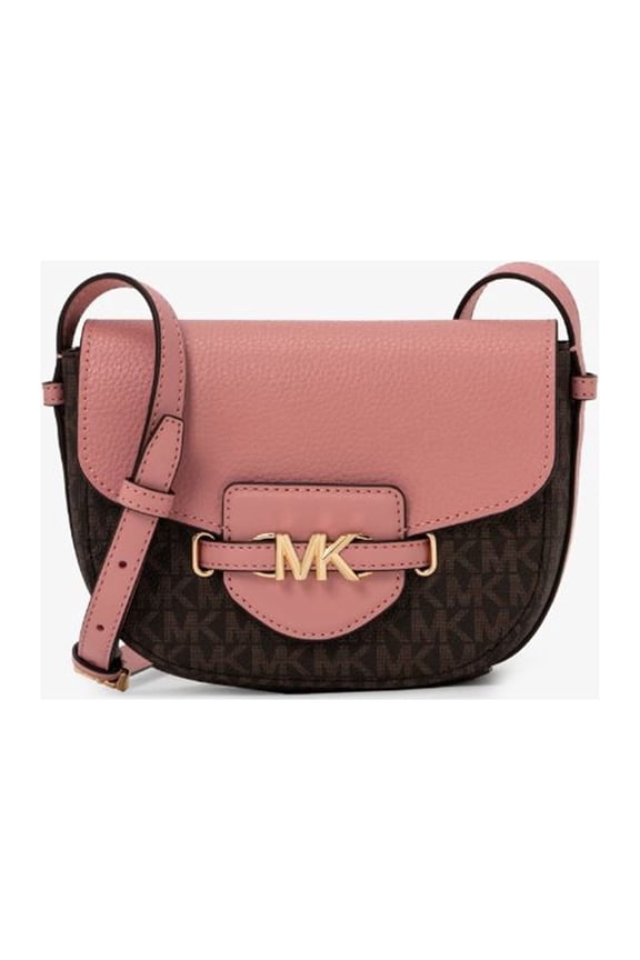 Womens Leather MK Patten Signature-Print Canvas Crossbody Bag, Primrose