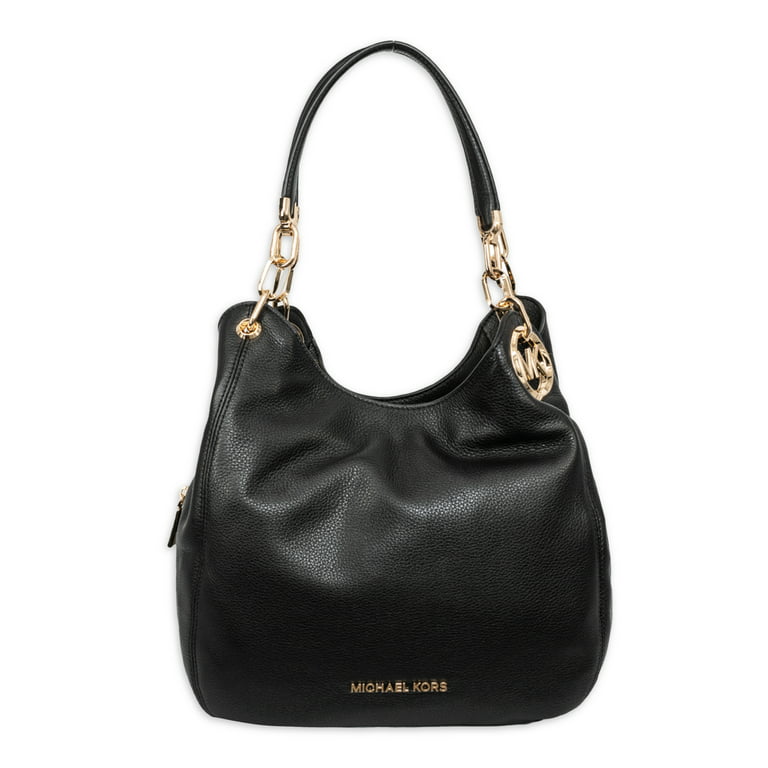 Michael Kors Lillie Large Pebbled Leather Shoulder Bag - Black - Walmart.com
