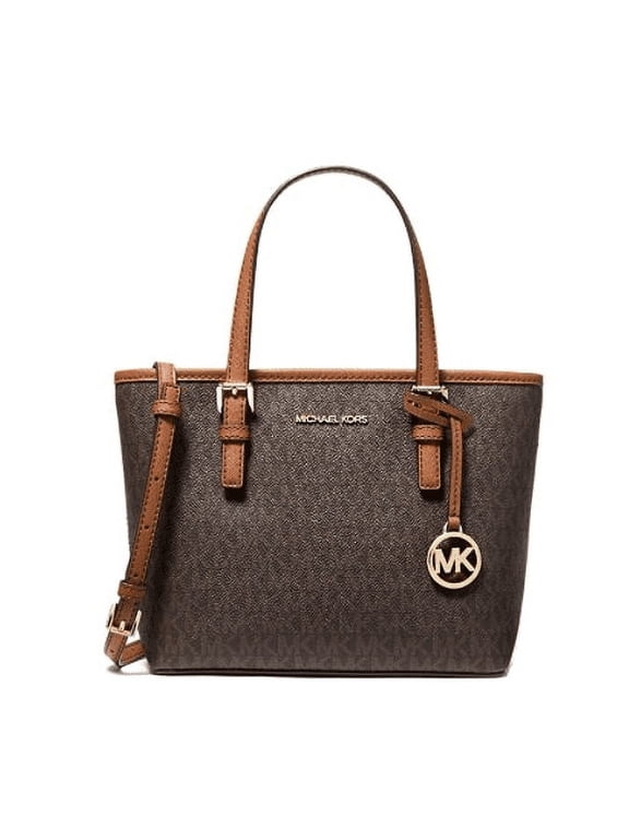 Women's Logo Print Canvas Top Zip Tote Bag Convertible Carryall