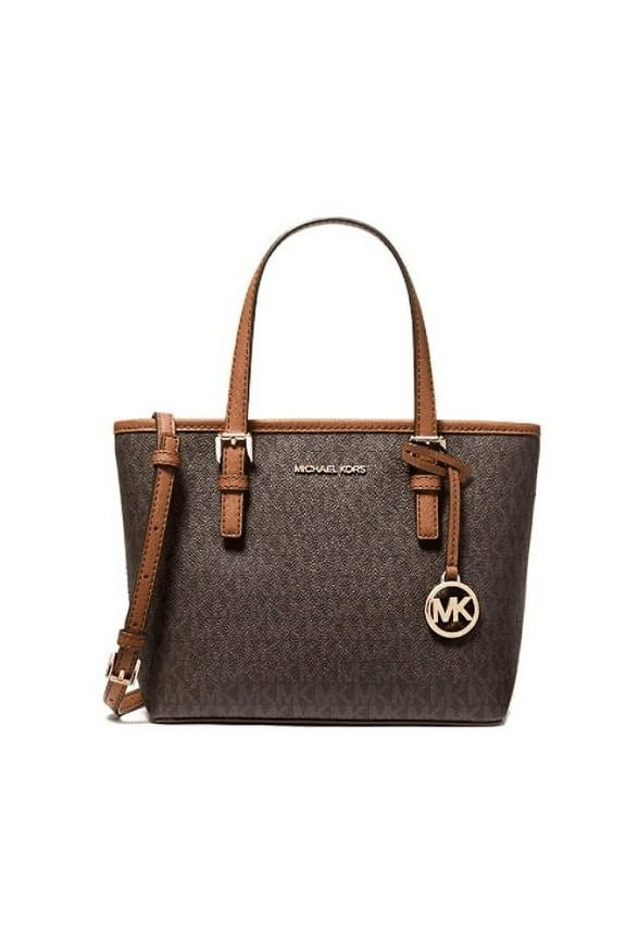Women's Logo Print Canvas Top Zip Tote Bag Convertible Carryall