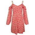 thumbnail image 1 of Michael Kors Women's Lydia Floral Print Cold Shoulder Chain Strap Dress-W-XS, 1 of 5