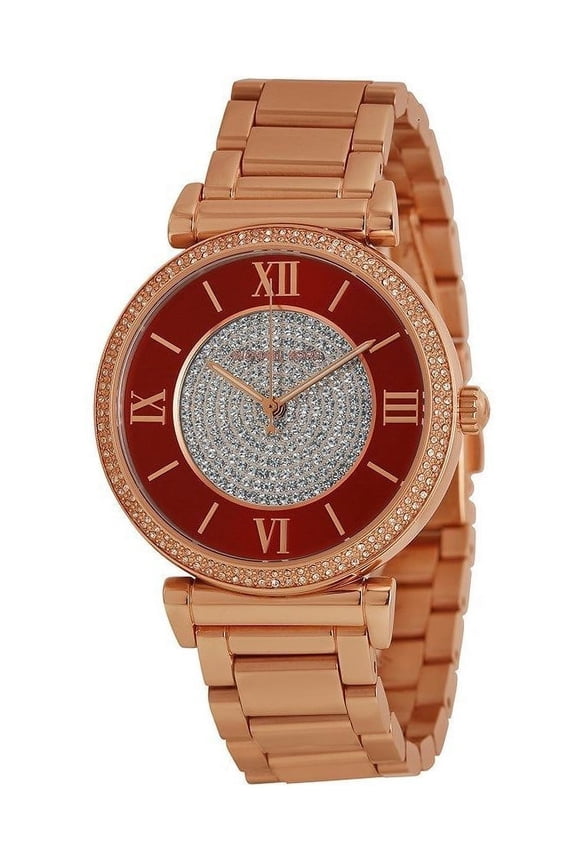 Women's MK3377 'Caitlin' Crystal Rose-Tone Stainless Steel Watch