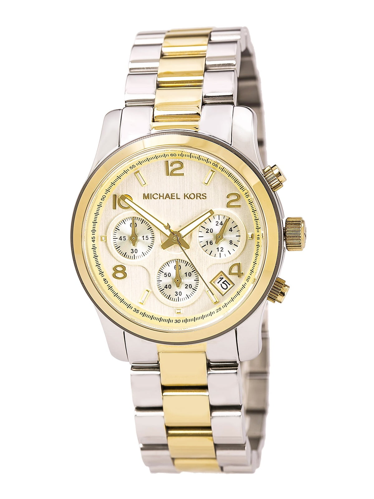 Michael Kors Women's MK5137 Runway Gold Dial Two Tone Steel Chronograph Watch