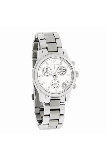 Women Michael Kors MK 5428 Stainless Steel Silver Chronograph. Michael Kors Runway Silver Dial Silver Steel Strap Watch for  main image 3