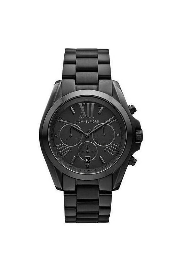 Women's MK5550 43mm Ion Plated Stainless Steel Case Black Steel Bracelet Anti-Reflective Sapphire Watch