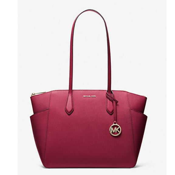 Michael Kors Women's Marilyn Medium Saffiano Leather Tote Bag Cherry 35F5G6AT2L-Cherr