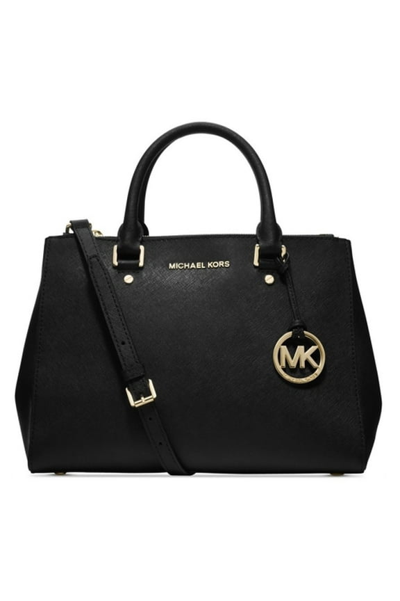 Michael Kors Women's Medium Sutton Leather Top-Handle Satchel - Black