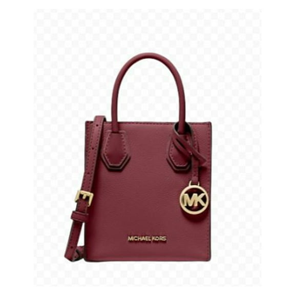 Michael Kors Women's Mercer Extra-Small Pebbled Leather Crossbody Bag Oxblood 35S1GM9T0L-oxbl