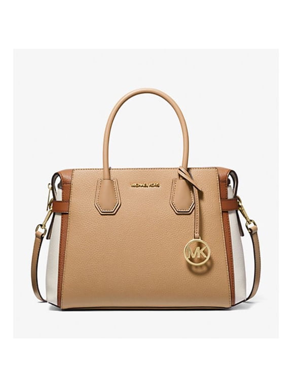 Women's Mercer Medium Color-Block Belted Satchel Camel 35S4GM9S8L-222