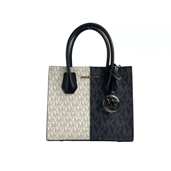 Michael Kors Women's Mercer Medium Two-Tone Logo Crossbody Bag Black Combo 35F4GM9M2B-001